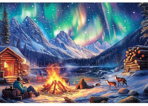 Puzzle 1000 Teile,Puzzle Erwachsene, EIN Herausforderndes Rätsel,Puzzlespiele für Die Ganze Familie,Geschenke für Frauen,Geschenke für Männer,Thema:Aurora
