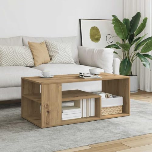 Mokuyary Couchtisch Artisan-Eiche 100x50x40 cm Holzwerkstoff Wohnzimmertisch Couch Tisch für Wohnzimmer, Schlafzimmer Schrank, Minimalistisch Modernes Design