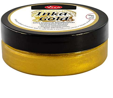 Viva Decor Inka Gold 62,5g (Alt Gold) - Einfach auftragbare, wachshaltige Metallic Polierpaste. Schnell Trocknender Metallglanz, Hochglanz-Effekte für DIY. Dekorpaste für Holz, Ton & Terracotta