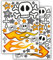 Motoking Fahrradaufkleber Totenköpfe 69 Aufkleber im Sticker Set