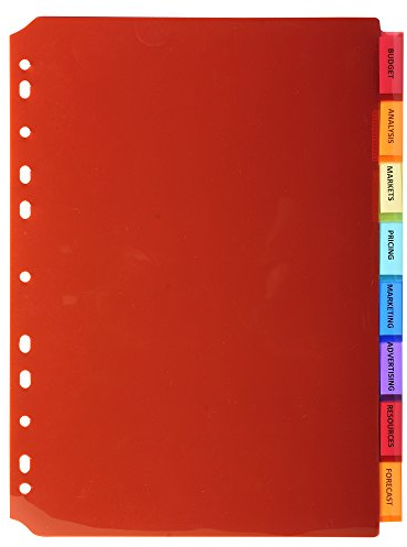 Exacompta 3908E Premium-Register für DIN A4 aus langlebigem Kunststoff 8-teilig volle Höhe 21 x 29,7 cm vollfarbig 2 x 4 Farben mit Etikettenbogen zum Beschriften Trennblätter