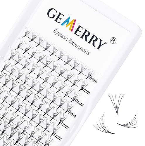 Cils Prefait 5D Premade Fans Cils Volume Russe Extension Cils Bouquet Soie 0.07 C curl 8-14mm Mix Lash Extensions de GEMERRY (5D-0.07-C-mix 8-14mm)