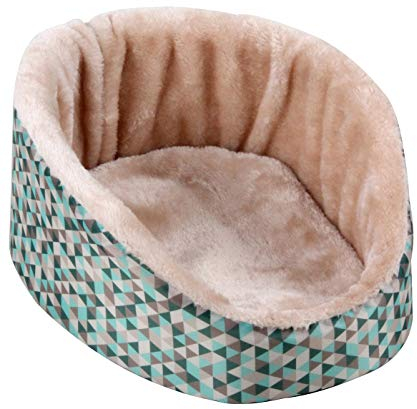 Dehner Kleintier-Kuschelbett Velvet, ca. 31 x 25 x 13 cm, Nylon/Plüsch, rosé/türkis/grau