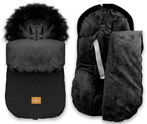 BlueKitty Fußsack 0-16 kg, Winterfußsack, Schlafsack, Schlitten, Footmuff, Kinderwagensack, Wasserdicht, Wasserabweisend, Winter 85 cm