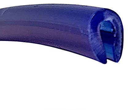 Silicon car door edging trim protection 8.5mm x 6.5mm - with sticky bead (BLUE)