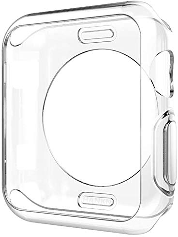 Miimall Compatible avec Apple Watch Série 3/2/1 42mm Coque Bumper, [Couverture Complète] Flexible TPU Mince-Ultra Étui de Protection pour iWatch Série 3/2/1 42mm (Transparent)