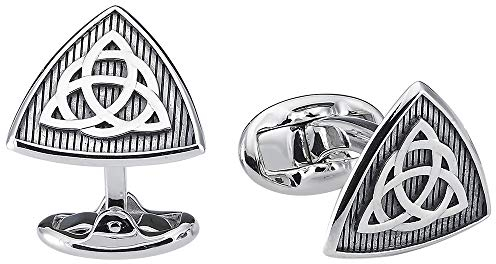 Vinani Design Manschettenknöpfe keltische Symbol Triquetra geschwärzt oxidiert 925 Sterling Silber Herren Anzug Hemd 2MAB