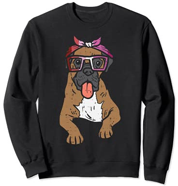 Boxer Dog Bandana LGBT Lesbian Flag Gay Pride Women Sweatshirt