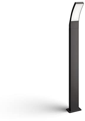 Philips Outdoor Splay LED Sockelleuchte, 12W, Anthrazit, warmweißes Licht 2.700K, IP44 Schutzklasse, integriertes Leuchtmittel