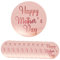 10 Pieces Happy Mother's Day Acrylic Cupcake Toppers Round Mirror Engraved Cake Topper Cupcake Decorations for Birthday Party (Rose Gold)
