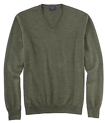 OLYMP Herren Pullover V-Ausschnitt 015010,Single Jersey, Knit Regular fit | Pullover, Rippbündchen, Regular Fit, 100%Schurwolle