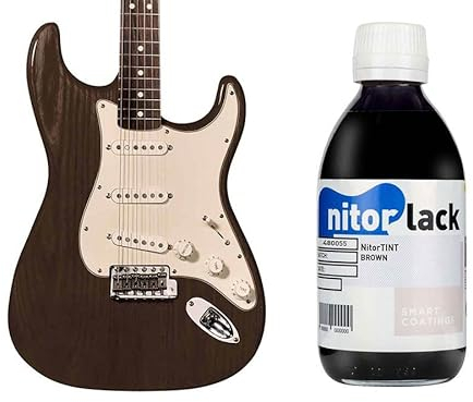 Gitarren Beize/Woodstain Brown/Braun auf Nitrobasis 250 ml Flasche