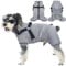 Hjyokuso Wasserdichter Hundemantel, Hundejacke mit Geschirr, Wintermantel Hund für kleine Mittel Große Hunde, Winddichte Winterjacke Hund Outfit mit Reflektierender Streifen und Reißverschluss S-XL