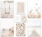 ARTFAVES® Ensemble d'affiches decoration murale - PLAGE DE RÊVE - 8 poster moderne - Salon et chambre Plage, beige, mer, herbe de pampa, coquillages - sans cadre
