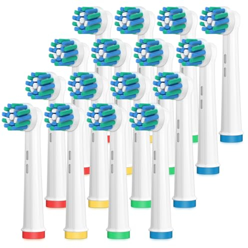 AnjoCare Ersatz-Zahnbürstenköpfe für Oral B, 16 Pack Elektrische Zahnbürstenköpfe, Cross Action Bürstenköpfe kompatibel mit Oral B Professional Care/Vitality/Pro/Smart/Genius Serie...