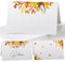 50 Stück Herbst Tischkarten Herbstblätter Herbstdeko 85x55 mm Herbstlaub Tischdekoration Namenskarten zum selbst Beschriften Namensschild Platzkarten für Erntedankfest Hochzeit Geburtstag (Weiß A)