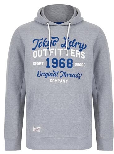 Tokyo Laundry Men's Abatt Retro Graphic Print Brushback Fleece Pullover Hooded Top