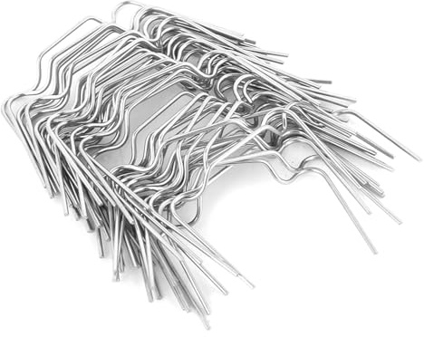 50PCS Mini Greenhouse Clips, Stainless Steel W Type Clips Fixing Wire Glazed Clamps Green House Accessory for Plexiglass Panels