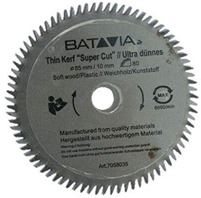 Batavia MAXXSAW 85mm 6-Piece Blade Set in Metal Case – Includes General Purpose, Diamond & Super Cut Blades | Compatible with Compact Circular Saws