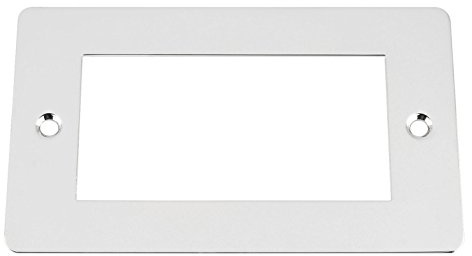 Polished Chrome - Flat Plate - Modular Data Grid Faceplate - Cut Hole 100 x 50 mm
