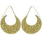 CHICNET Ohrringe Sichel Blumen dunkel Messing Brass antik golden Tribal Ohrhänger nickelfrei Piercing