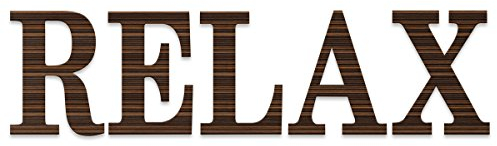 Eurographics Art Words AW-DF2333 , 3D Buchstaben RELAX, Wandtattoo, braun, Holzoptik, 60 x 25 x 1,4 cm