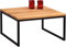 M2 Kollektion 265522 Couchtisch Karolin, quadratisch, Echtholz Wildeiche massiv geölt, Gestell Metall schwarz, 60x60cm, Höhe 35cm