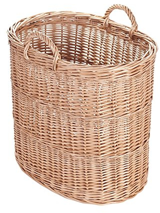 e-wicker24 Alles aus Weide Cesta Portalegna da Interno in Vimini Porta Legna da Interni Fatto a Mano Cesta in Vimini per Legno Cestino per tronchi Ceste per Legna da Interno