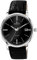 Dugena Herren-Armbanduhr 7000192 Festa Klassik, Automatik, schwarzes Zifferblatt, Edelstahlgehäuse, Saphirglas, Lederarmband, Dornschließe, 5 bar