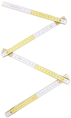 BMI 982980200 Holzgliedermaßstab aus Buchenholz, Gliederstärke 3 mm, Weiß, Gelb