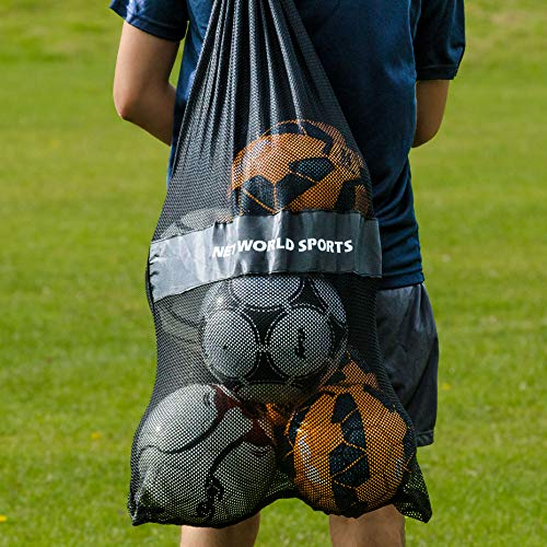FORZA Tragetasche für Sportbälle – Robuste Balltasche mit Kordelzug, Platz für bis zu 10 Fußbälle oder Rugbybälle – Netzdesign für optimale Belüftung – Perfekt für Training, Schule & Vereinssport