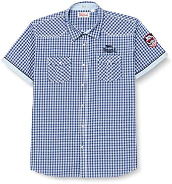 Lonsdale London Berny Homme Chemise Manches Courtes Marine 3XL 100% Coton Slim Fit