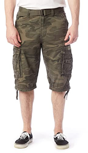 Unionbay Men's Cordova Belted Messenger Cargo Short - Reg and Big and Tall Sizes, surplus camo, 34