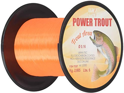 Akiro Power Trout, Filo da Pesca Unisex – Adulto, Arancione, 0.16 mm