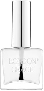 London Grace Glossy Top Coat | Vegan, Eco-Friendly & No Nasties Formula | Chip Resistant Clear Coat Nail Polish | Polymer-based Formula
