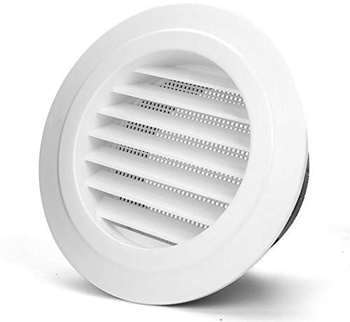 8 Vent Cover ABS Ventilation Air Grill Louver Covers Built-in Fly Screen Mesh Wall/Ceiling Mounted Round Soffit Vents Fit for 8inch Hose(Dia:194mm)