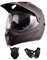 Casque Motocross Homme, Noir/ Double Visière, Casque Cross avec Gants Masque, Casque Moto Enduro Casque intégral Polyvalent BMX VTT Quad ATV Scooter - Pare-Soleil et visière intégrés,Matt Black,L