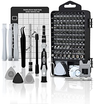 PROTOOL 120 en 1 Jeu de tournevis précision magnétiques professionnels,kit tournevis de réparation portable pour montres, lunettes,iPhone,iPad,Smartphone,PC,ordinateur portable,tablette, électronique