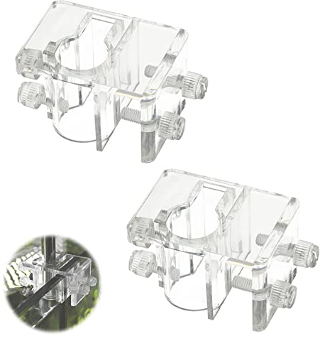 Acryl Aquarium Halterung Aquarium Rohrhalter Aquarium Wasserrohr Halter Aquarium Tube Clip Aquarium Weichschlauch Halterung Wasserrohr Schlauchhalter für Fish Tank Halten Schläuchen und Rohren 2 Stück