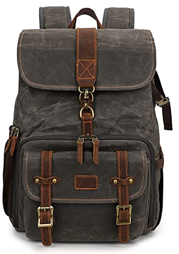 Fotorucksack Kamerarucksack Kameratasche Canvas-Kamera-Rucksack for Männer Frauen Fotografie Tasche Große Kapazität Anti-Dieb DSLR. Kameratasche mit 15-Zoll-Laptop-Kompartiment für DSLR Kamera und Zub