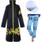 Leaffly Trafalgar Law 2nd Cosplay Kostüm Umhang Ganzes Set (XL)