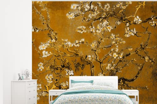 Selbstklebend Tapete Wandpapier Wandaufkleber Fototapete Tapeten Wanddeko 375x300 cm Mandelblüte - Vincent van Gogh - Gold