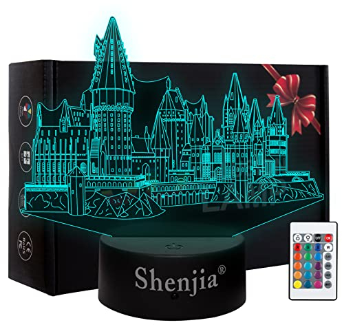 Shenjia Castle - 3D-Lampe mit farbwechselnden RGB-Acryl-LED-Leuchten für Kinderzimmerdekoration, Geschenke für Fans…