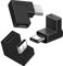 SELIACR Adaptador USB C de 90 Grados (Paquete de 3), USB C 3.2 Macho a Hembra 10Gbps 5A/30V OTG Adaptador Codo Estéreo Compatible con USB-C Tablet Phones（3 Tipos de Adaptadores de 90 Grados）