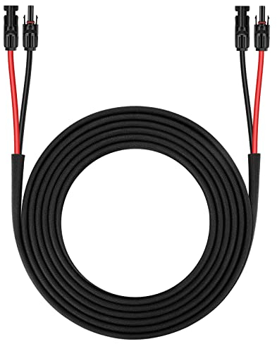 Shirbly Solar Panel Extension Cable - 6mm² Twin PV Wire With Female/Male Connectors - 4.5M/15FT Tinned Copper for Home, Boat, RV Outdoor
