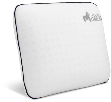 Gorilla Gesund Orthopädisches Reisekissen Deluxe klein, Memory Foam Kopfkissen, Nackenstützkissen, Seitenschläferkissen, Ergonomisches Nacken Kissen, Antischnarchkissen (42x33x11cm)