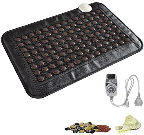 YZBBSH Far Infrared Heating Pad -Germaniumstein heat pad, Tourmaline Heating Pad, Infrared Heat Therapy Healing, Adjustable Temperature, EMF Free, Relieve Pain and Relax for Home Office