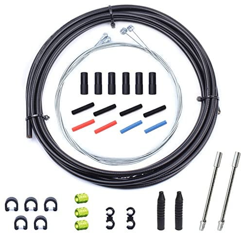 Bicycle Brake Cable Set of 2 Universal Cable Housing Kit Replacement for Mountain and Road Bike (Black)
