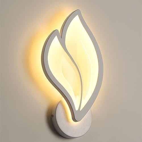 LIGKIN Applique da Parete a LED Interni 12W, Creativa Lampada da Parete a forma di Foglia Moderna Luce Notturna Acrilico per Camera da letto dei bambini Ufficio Corridoio Soggiorno
