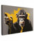 MuchoWow© Bilder Groß 120x80 cm XXL Wohnzimmer Deko Modern Wandbild Foto auf Leinwand Bild Schlafzimmer Room Decor Geschenke Banksy - Street Pop Art - Affe - Schimpanse - Banane - Tiere - Krawatte